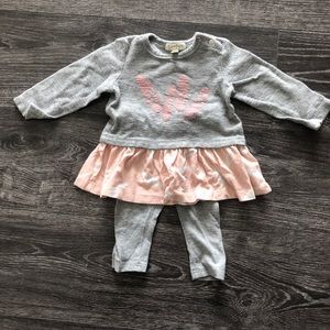 Grey & pink tunic with leggings